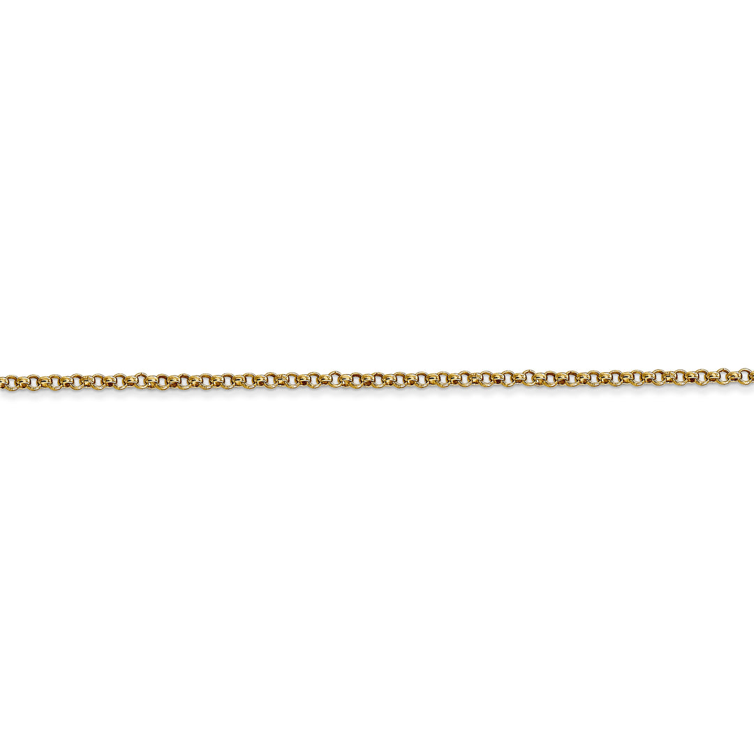 Cadena con Colgante Rolo de de 1.55 mm en Oro Amarillo de 14k