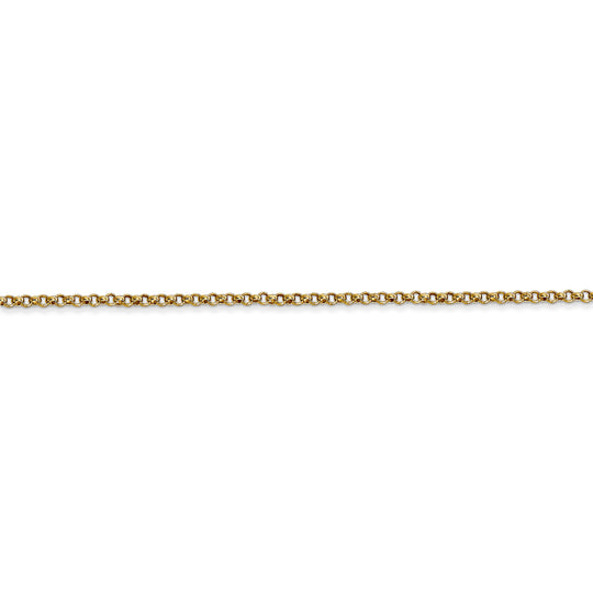 Cadena con Colgante Rolo  de 1.55 mm en Oro Amarillo de 14k