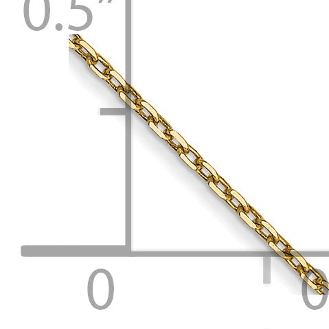 Cadena de Corte Diamante de 0.8 mm con Cierre de Resorte en Oro de 14K