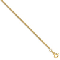 Pulsera de Oro Amarillo de 14k de 7 pulgadas y 1.40 mm, con Cierre de Anillo de Resorte