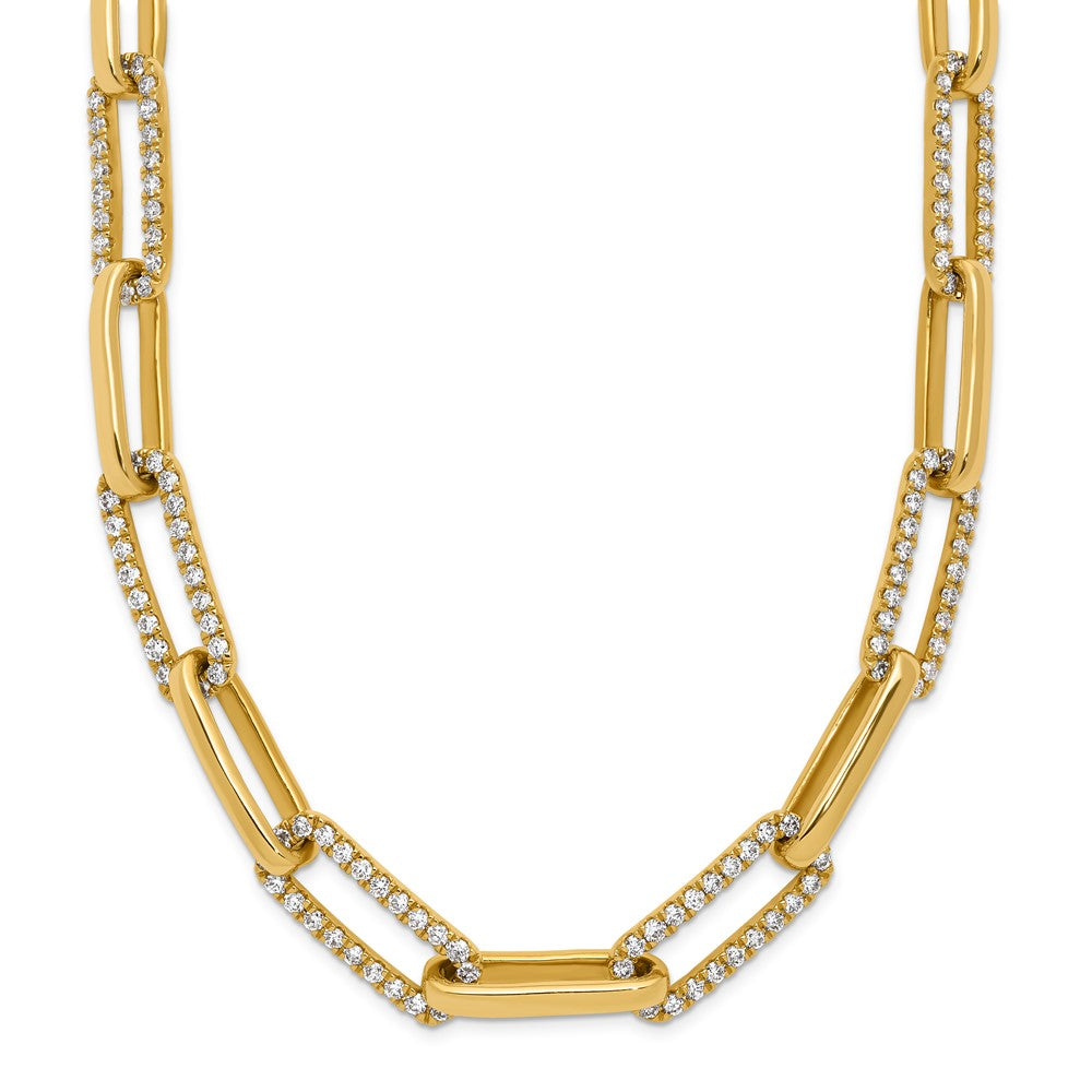 Collar de Enlaces de Clip con Diamantes en Oro Amarillo de 14k - 18 pulgadas