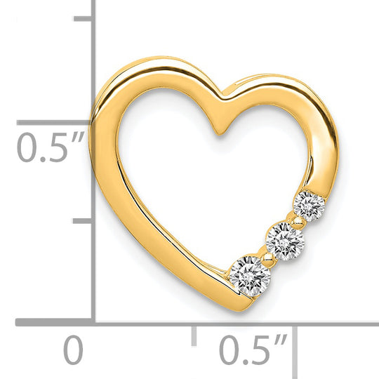 Deslizador de Cadena en Forma de Corazón con Diamantes de 1/6 ct en Oro Amarillo de 14k