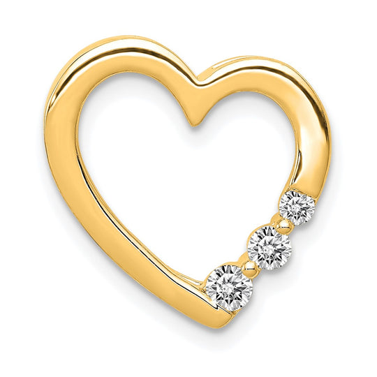 Deslizador de Cadena en Forma de Corazón con Diamantes de 1/6 ct en Oro Amarillo de 14k