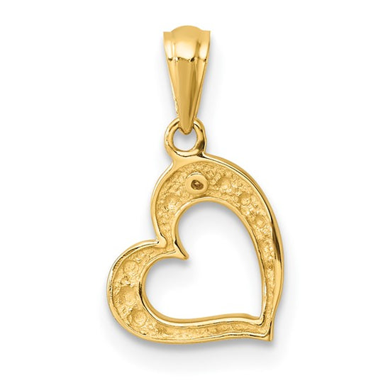 Colgante de Corazón de Diamante de 14k .01ct