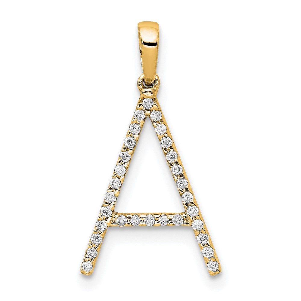 Colgante Inicial "A" en Oro Amarillo de 14k con Diamante