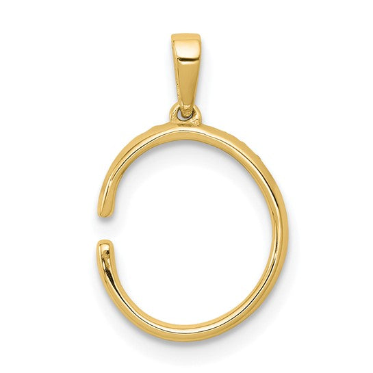 Colgante con la Inicial "C" en Oro Amarillo de 14k con Diamantes