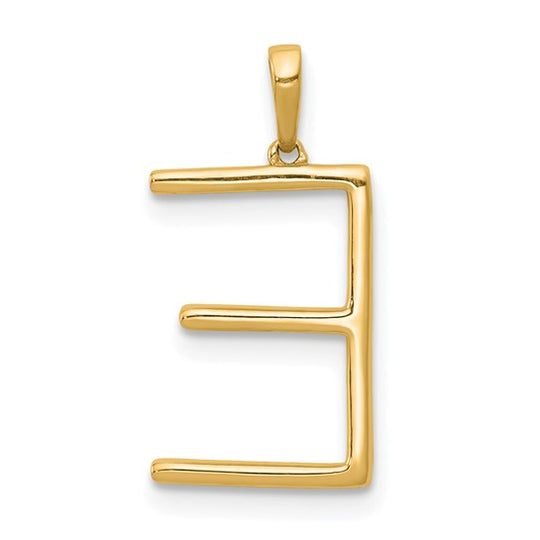 Dije con la Inicial "E" en Oro Amarillo de 14k con Diamante