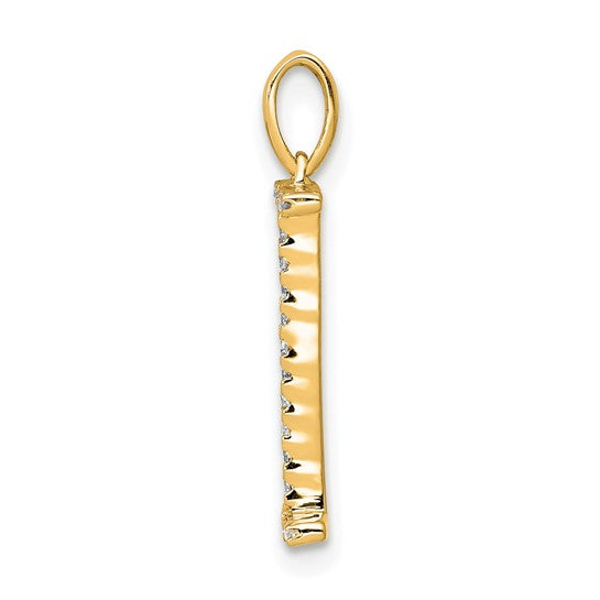 Dije Inicial "I" en Oro Amarillo de 14K con Diamante