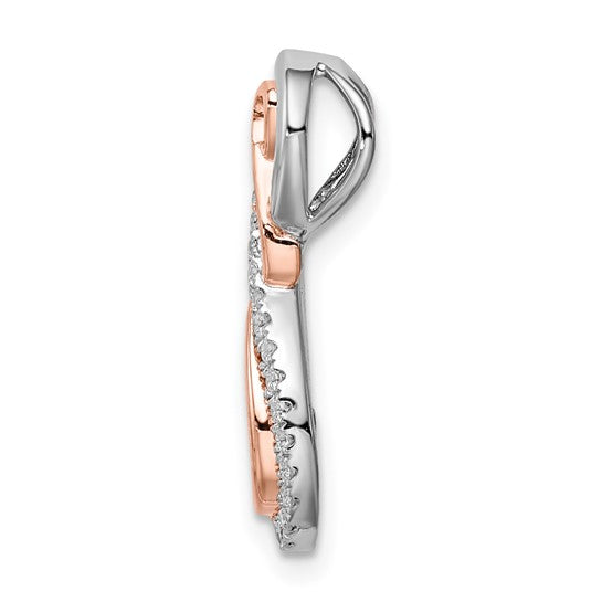 Deslizador de Cadena de Diamantes Infinito en Oro Bicolor Blanco y Rosa de 14k