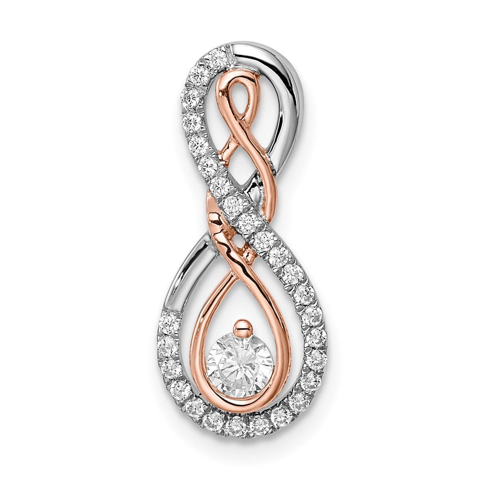 Deslizador de Cadena de Diamantes Infinito en Oro Bicolor Blanco y Rosa de 14k