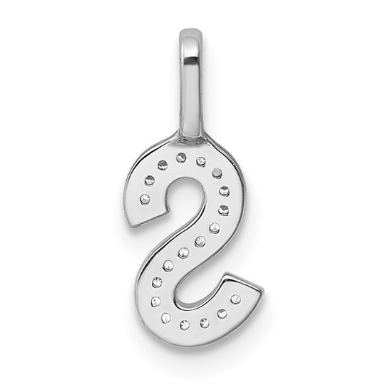 Colgante de Oro Blanco de 14k con Diamante e Inicial "S"