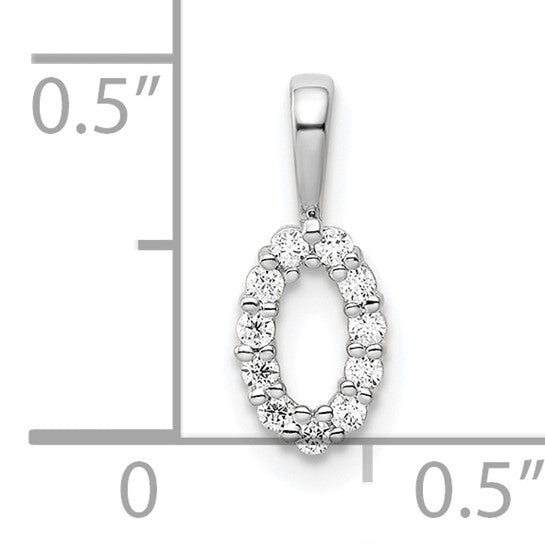 Colgante Número 0 con Diamantes en Oro Blanco de 14k