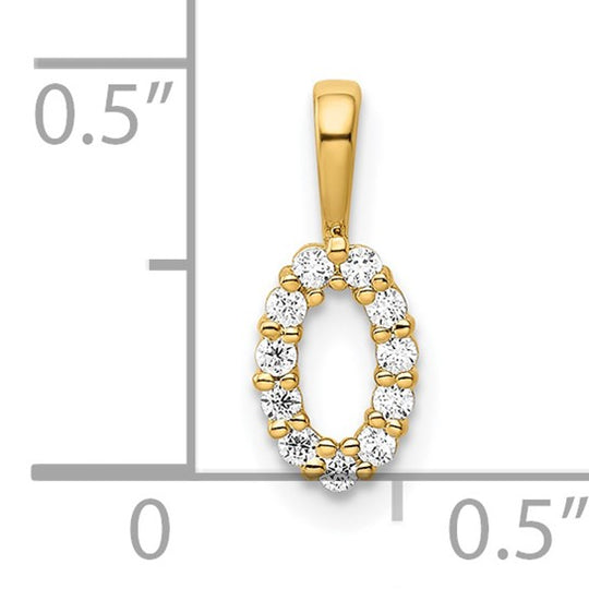 Colgante Número 0 con Diamantes en Oro de 14k