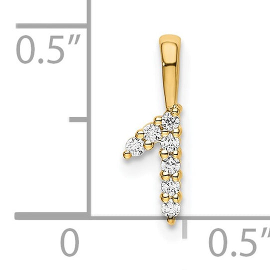 Colgante Número 1 en Oro Amarillo de 14k con Diamantes