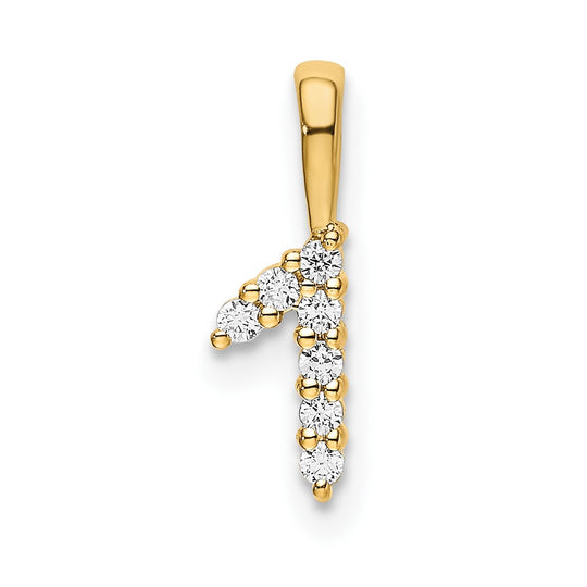 Colgante Número 1 en Oro Amarillo de 14k con Diamantes