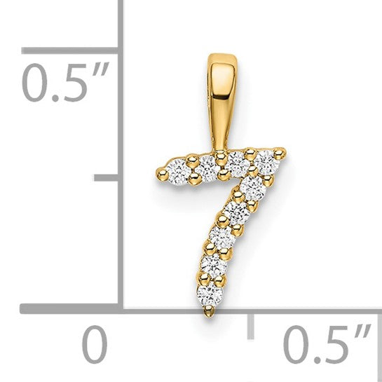 Colgante de Diamante Número 7 en Oro de 14k