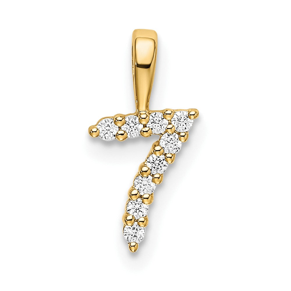 Colgante de Diamante Número 7 en Oro de 14k