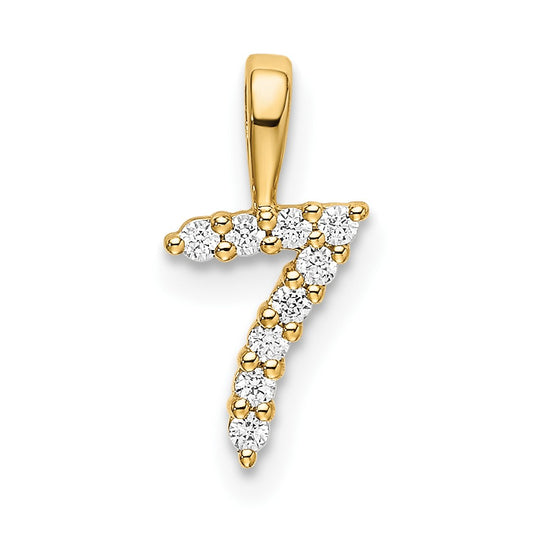 Colgante de Diamante Número 7 en Oro de 14k