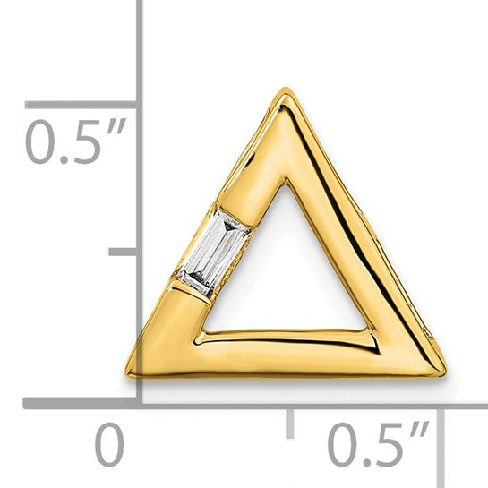 Colgante Deslizante con Diamante en Forma de Triángulo Pulido de 14k