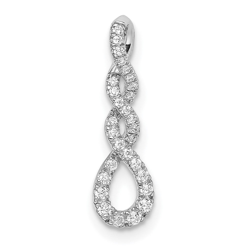 Colgante de Oro Blanco 14K con Twist y Diamantes