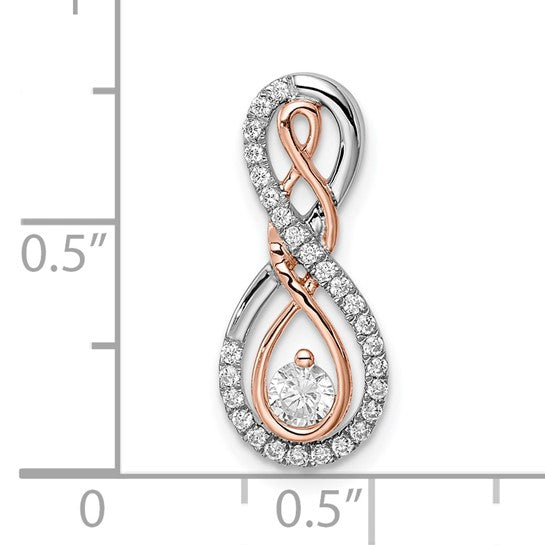 Deslizador de Cadena de Diamantes Infinito en Oro Bicolor Blanco y Rosa de 14k