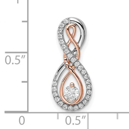 Deslizador de Cadena de Diamantes Infinito en Oro Bicolor Blanco y Rosa de 14k