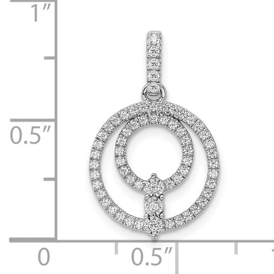 Colgante de Diamantes en Oro Blanco 14K en Forma de Círculo