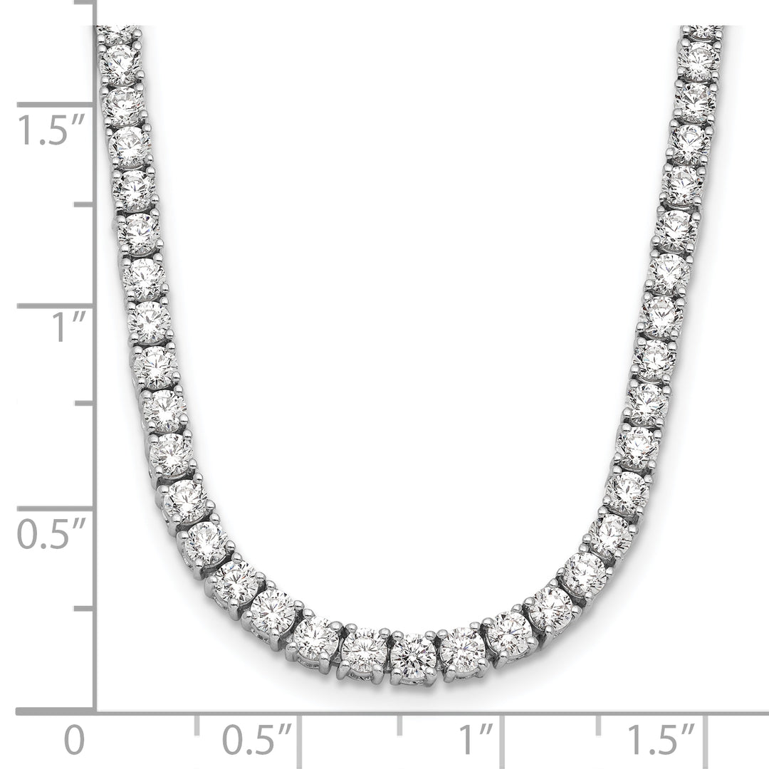 Collar Tennis de Diamantes Lab Creado de 10 quilates en Oro Blanco de 14k: