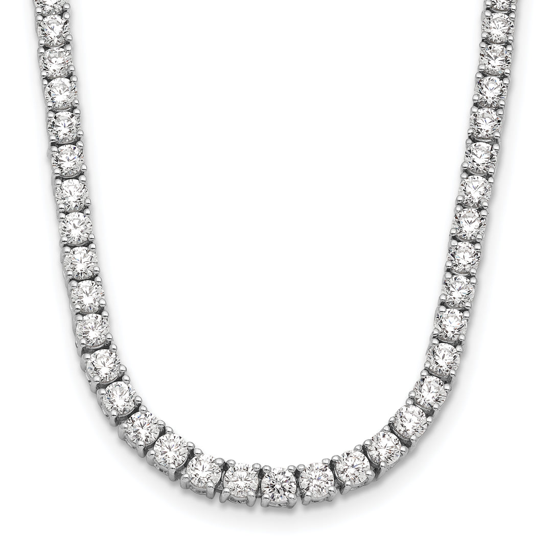 Collar Tennis de Diamantes Lab Creado de 10 quilates en Oro Blanco de 14k: