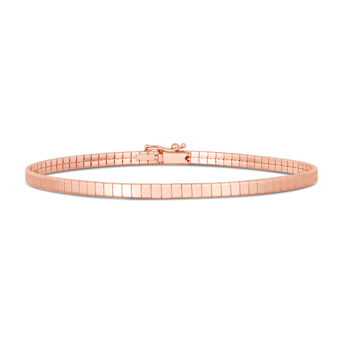 Pulsera Omega de Ladrillo en Oro Rosa de 14k