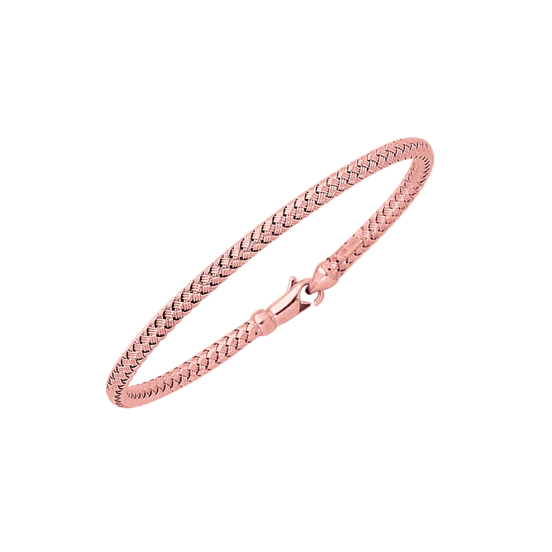 Brazalete Tejido Fino en Oro Rosa de 14k