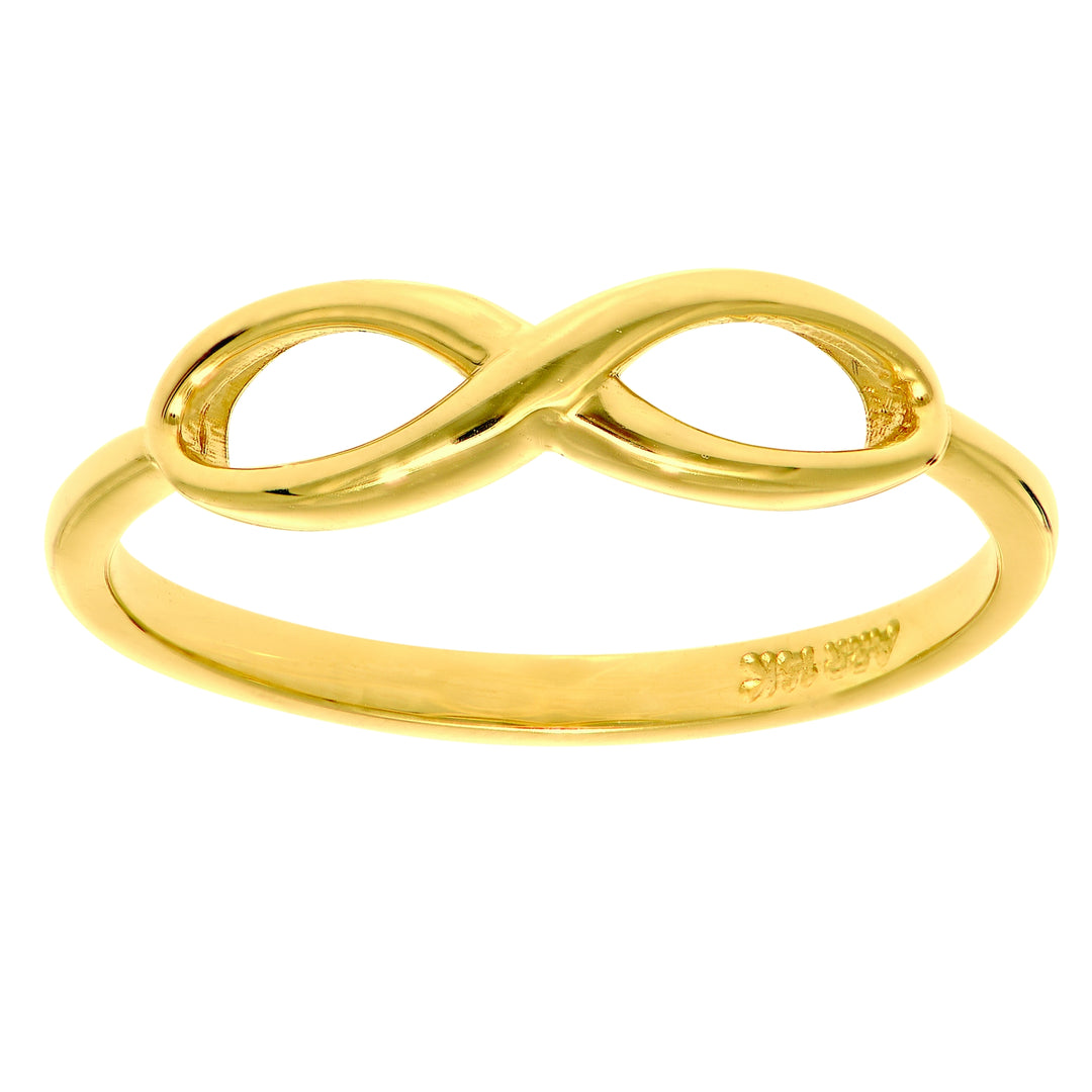 Anillo Infinito Pulido en Oro Amarillo de 14k