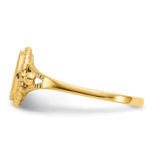 Anillo de Sello Elegante para Niños en Oro Amarillo de 14k