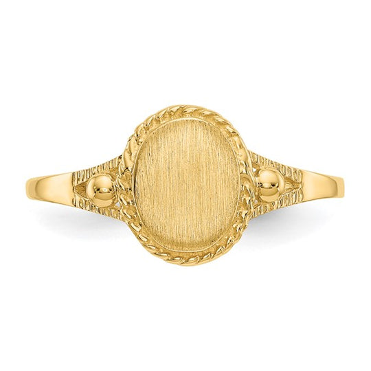 Anillo de Sello Elegante para Niños en Oro Amarillo de 14k