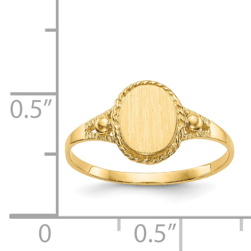 Anillo de Sello Elegante para Niños en Oro Amarillo de 14k