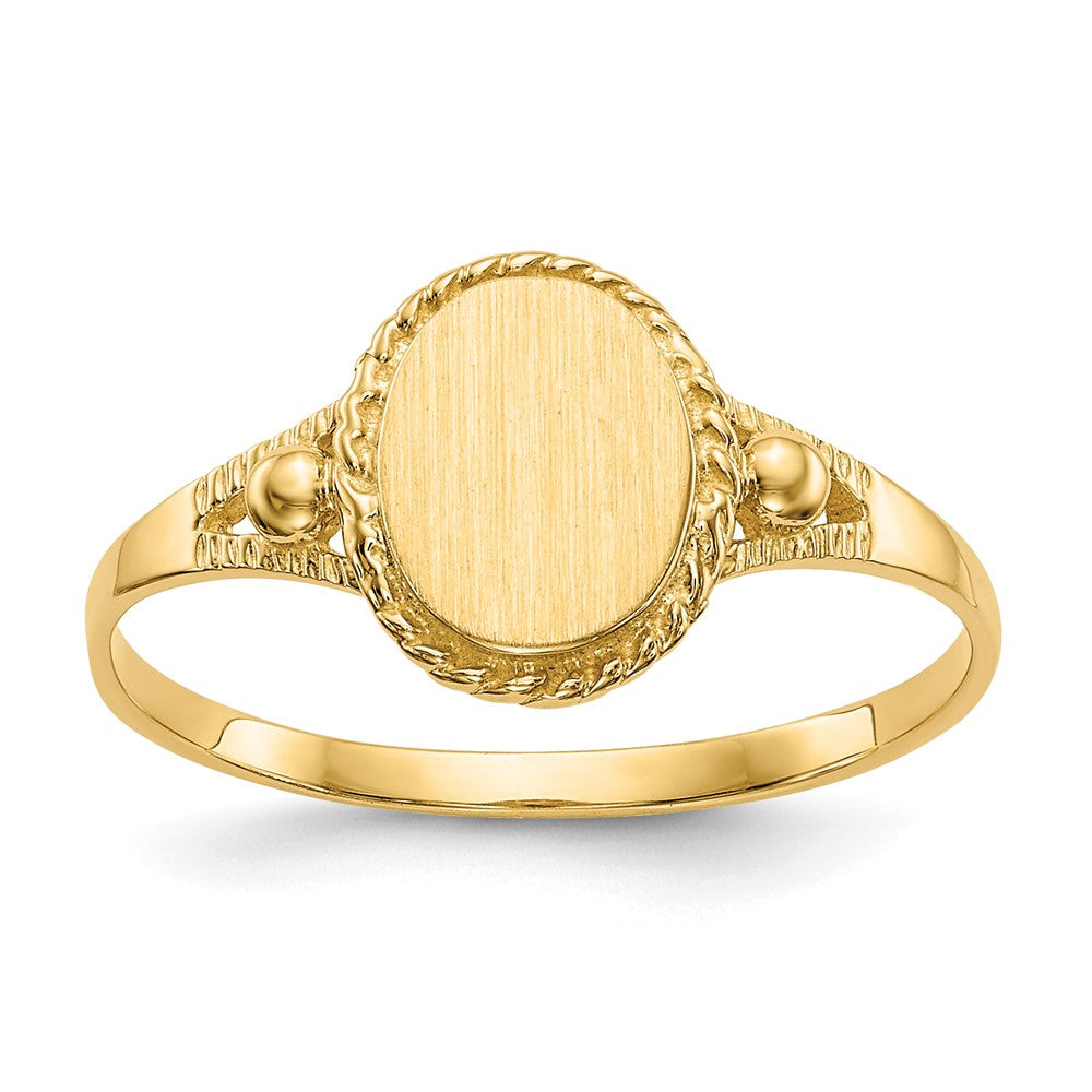 Anillo de Sello Elegante para Niños en Oro Amarillo de 14k