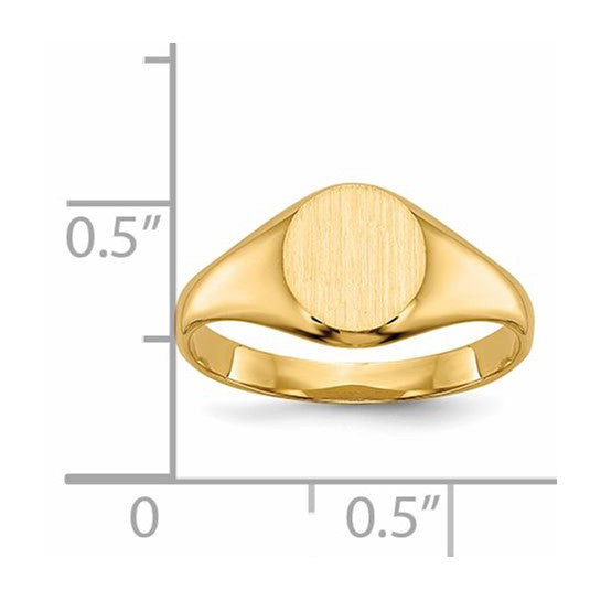 Anillo de Sello Cerrado para Niño en Oro Amarillo de 14k