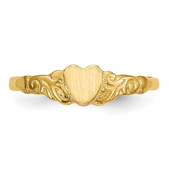 Anillo Infantil con Corazón en Oro Amarillo de 14k