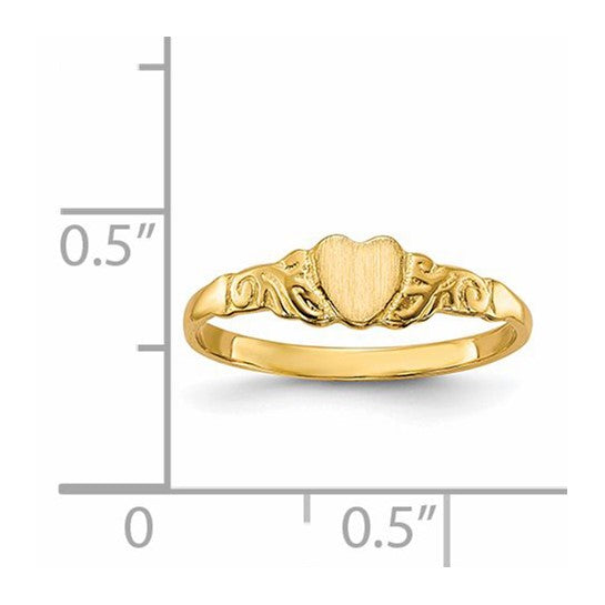 Anillo Infantil con Corazón en Oro Amarillo de 14k