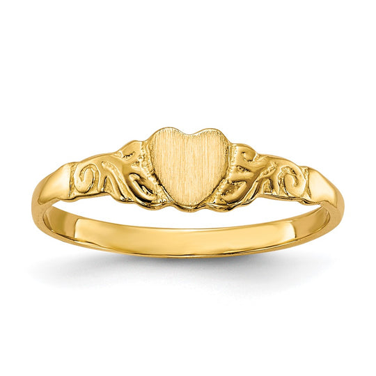 Anillo Infantil con Corazón en Oro Amarillo de 14k