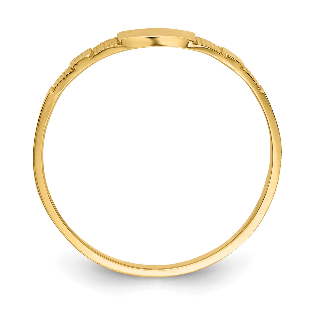 Anillo de Sello Cuadrado para Bebé en Oro Amarillo de 14k