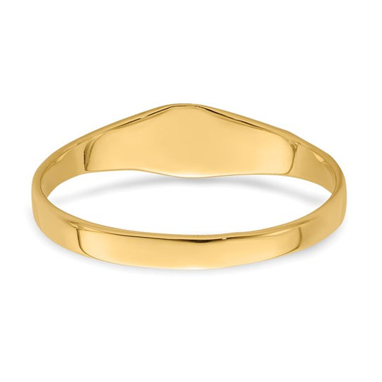 Anillo de Sello Cuadrado para Bebé en Oro Amarillo de 14k