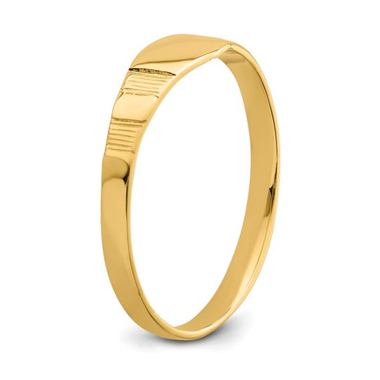 Anillo de Sello Cuadrado para Bebé en Oro Amarillo de 14k