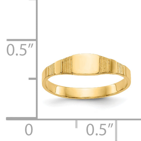 Anillo de Sello Cuadrado para Bebé en Oro Amarillo de 14k