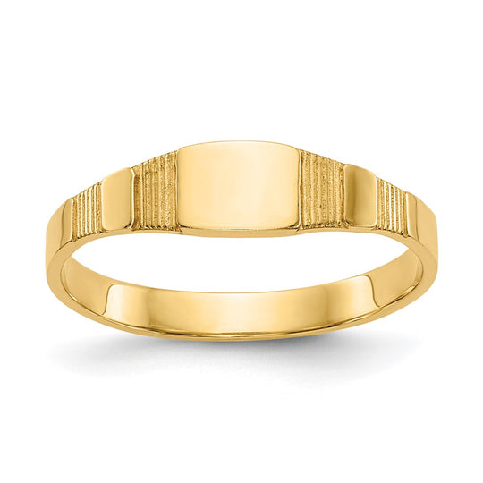 Anillo de Sello Cuadrado para Bebé en Oro Amarillo de 14k