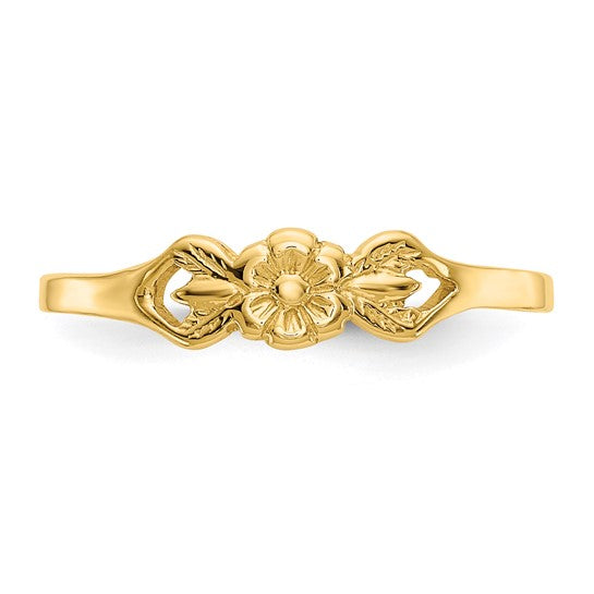 Anillo Flor para Bebé en Oro Amarillo de 14k