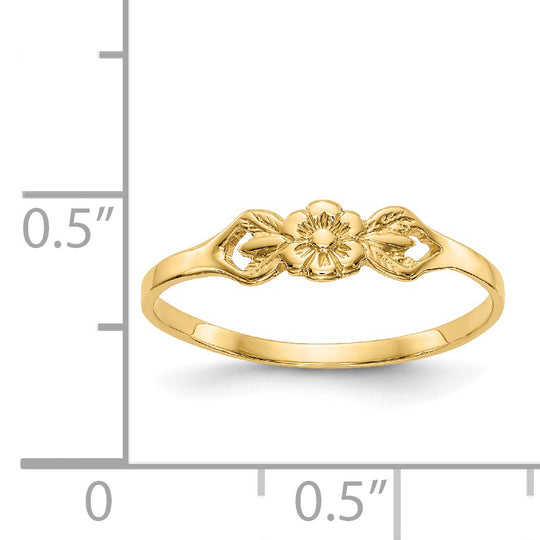 Anillo Flor para Bebé en Oro Amarillo de 14k