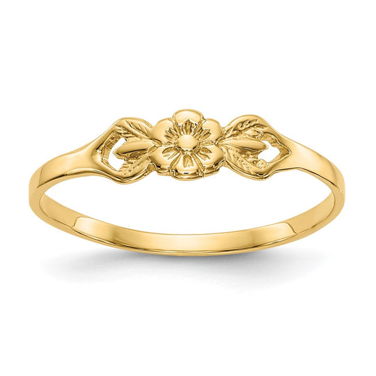 Anillo Flor para Bebé en Oro Amarillo de 14k