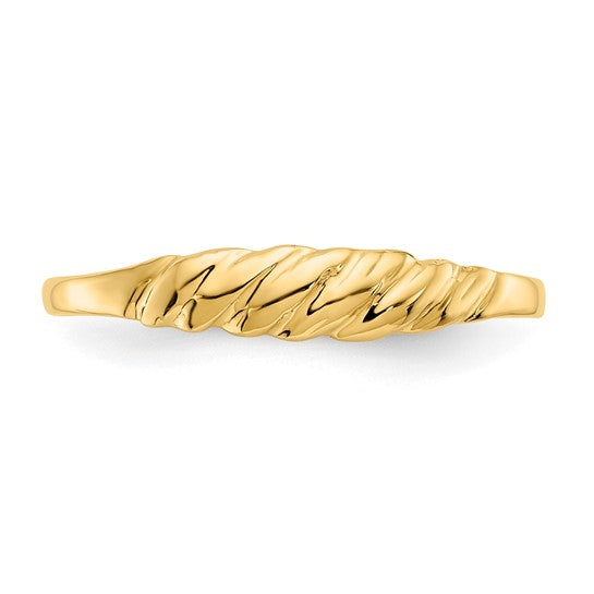 Anillo Ridged Dome de 14K