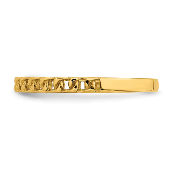 Anillo de Diseño de Eslabones en Oro Amarillo de 14k